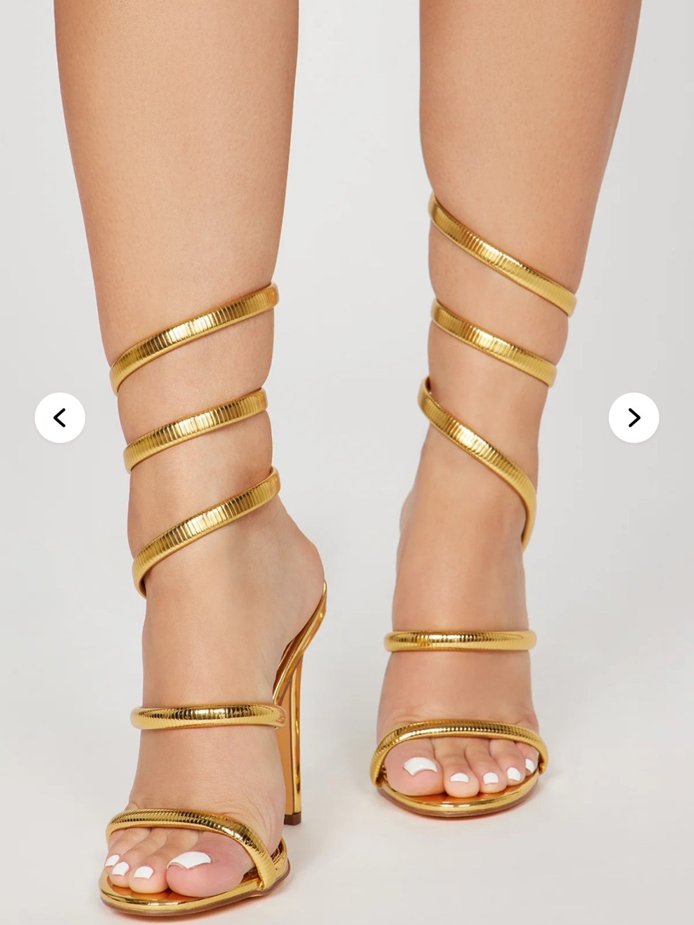 Fashion Nova gold wrap around heels